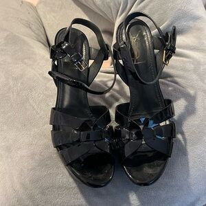 YSL black tribute heels